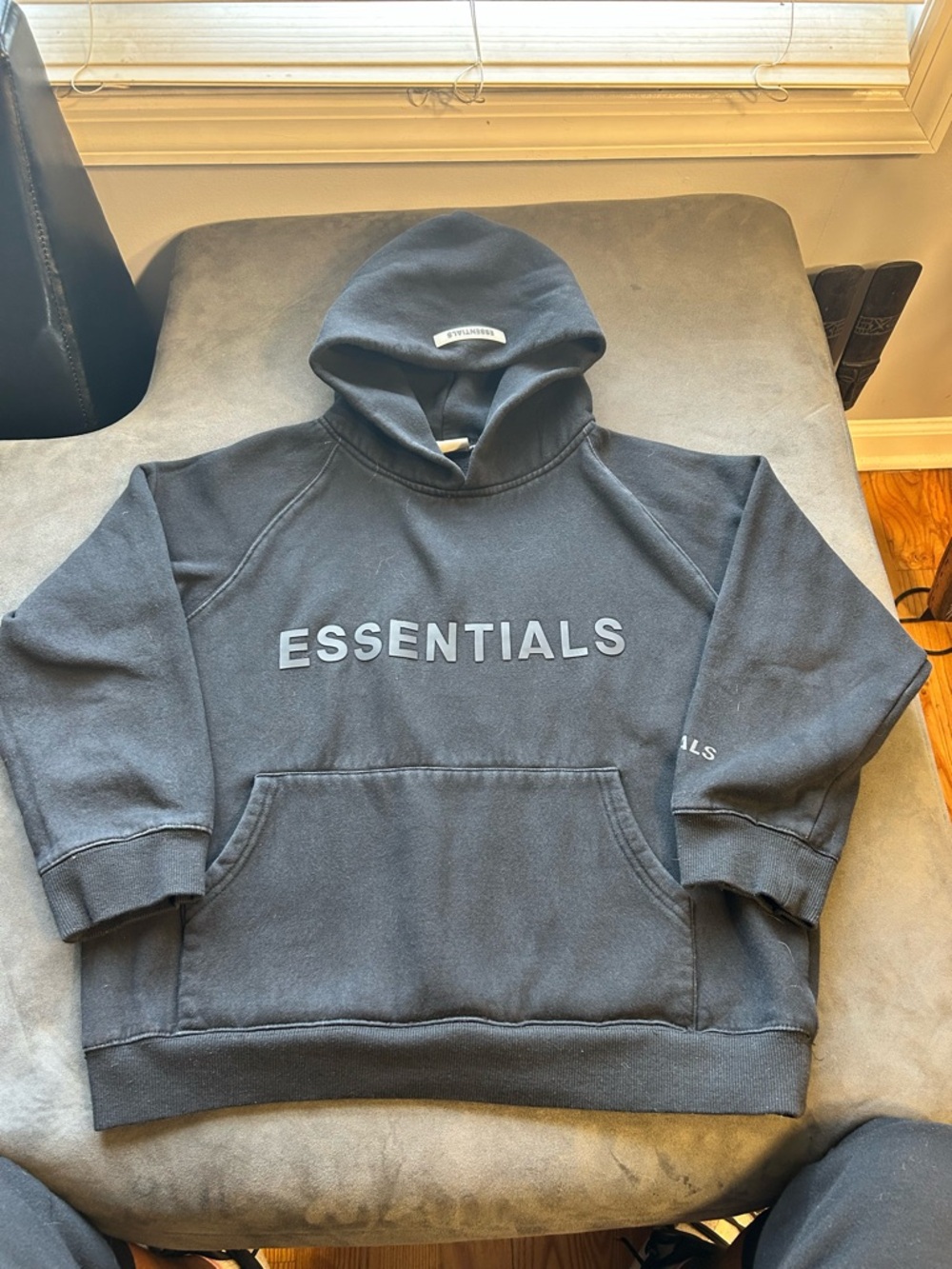 FOG ESSENTIALS Black Pullover Hoodie with Front Logo